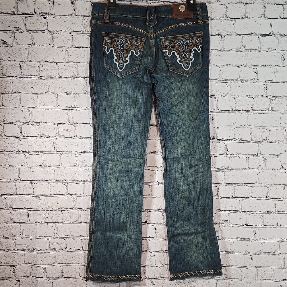 Antik Denim "Monroe" Blue Boot Cut Jeans with Embroidery Size 29 NWT